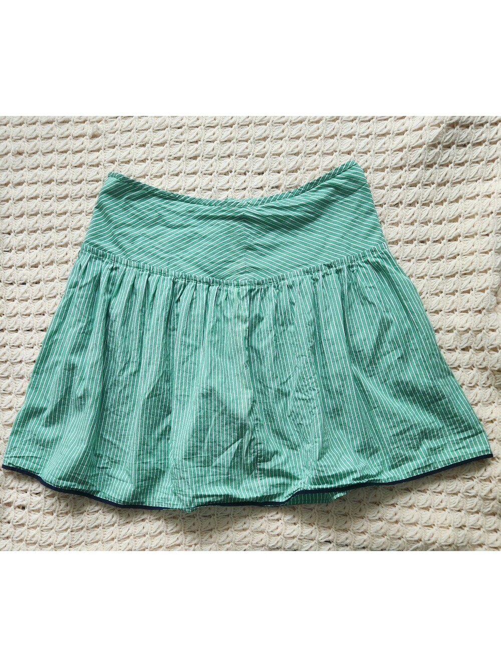 B.U.M. Y2K Green Striped Mini Skirt Size 16 girlhoodcore coquette summer vintage